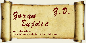 Zoran Dujdić vizit kartica